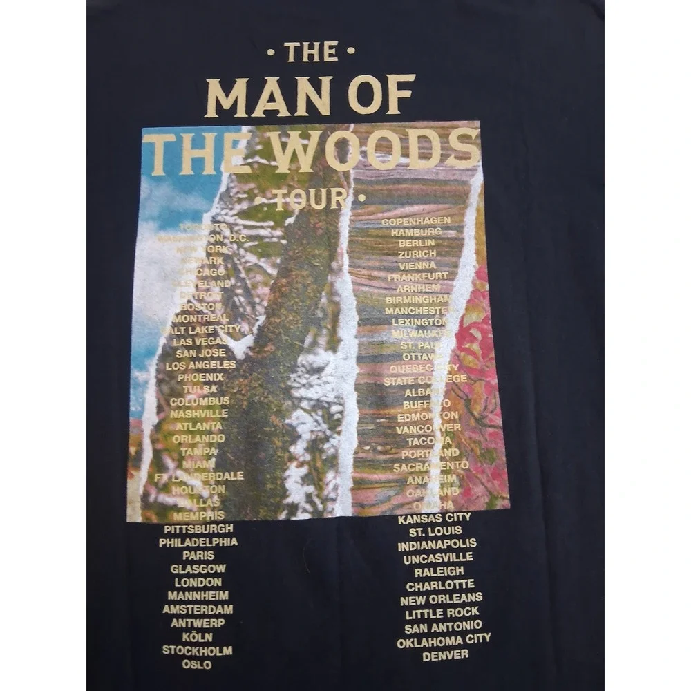Justin Timberlake Man of the Woods Tour T-Shirt Black XL Concert Graphic Tee